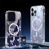 Purple Bow Magnetic Clear Case for iPhone 14-17 Pro Max