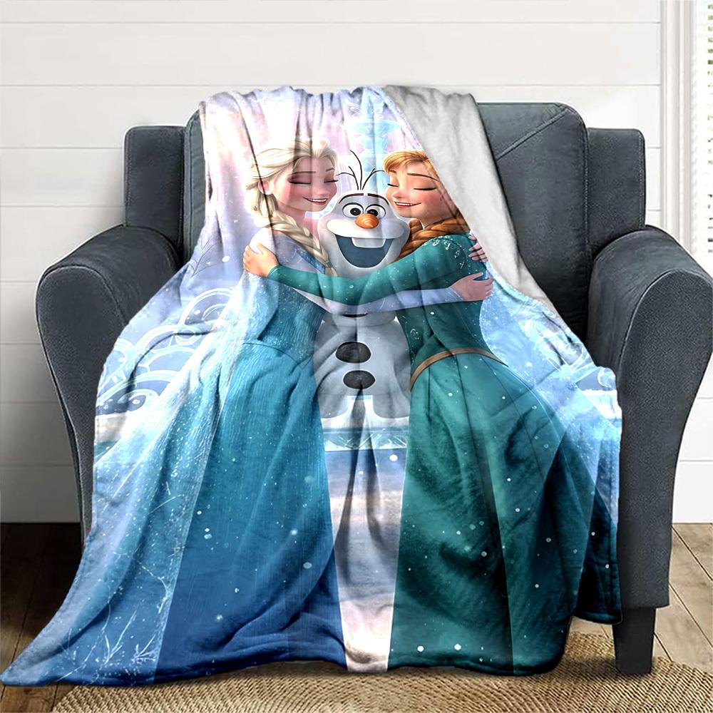 1pc Elsa Frozen Anna blanket Lightweight Flannel Throw for Sofa Bed Travel Camping Livingroom Office Couch Chair