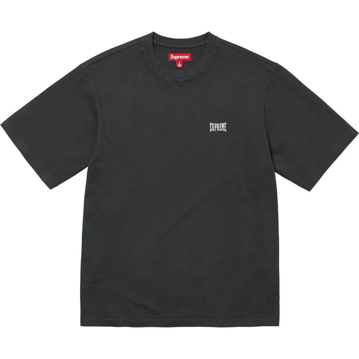 Supreme Теплый топ с коротким рукавом, стиранный, черный XL
