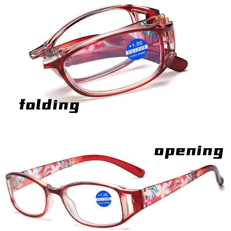 

Elegant Printed Reading Glasses Foldable Anti Blue Light Presbyopic Glasses Hyperopia Eyewear Elderly Female+1.0+2.0 to 4.0 +100 красный
