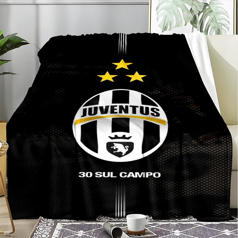 1 Stück Juventus Fußballclub Aufdruck Weiche Flanelldecke Überwurf für Schlafzimmer Wohnzimmer Sofa Camping Reise Fan Geschenke Weihnachtsgeschenke