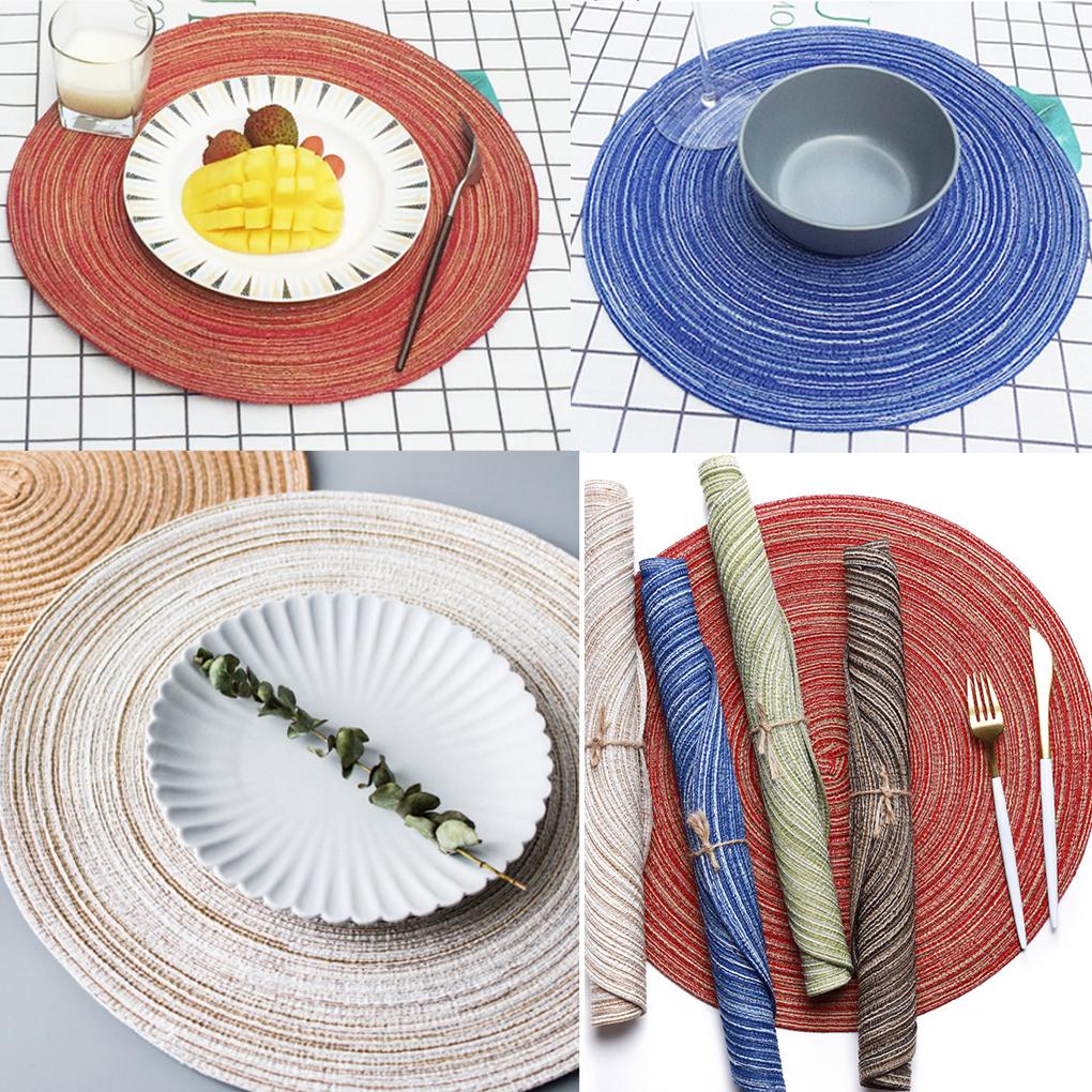 Cotton Weave Thicken Placemat Coaster Home Kitchen Heat Insulated Anti-hot Pad