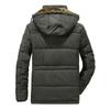Plus-size Men's Cotton-padded Coat with Fleece and Thickening Medium Length Plus-size Warm Cotton-padded Coat