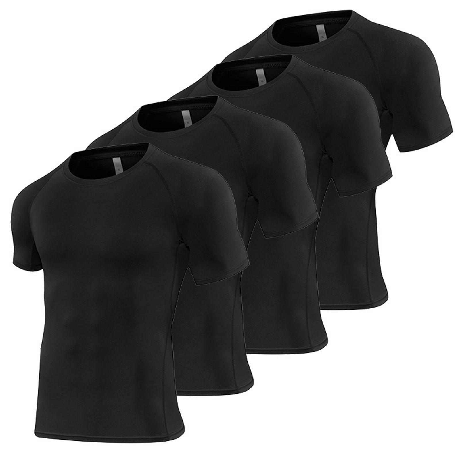 Short Sleeve Compression Sports Suit, High Elastic Quick Dry Base Layer for Running, Gym Training & Basketball XL