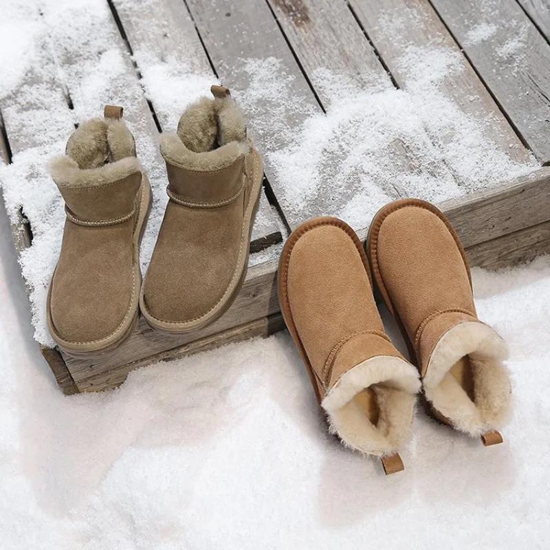 New Classic Thickened Fluff Women's Snow Boots Comfortable Warm Ankle Boots Women Winter Ladies Shoes Chunky Botas Mujer
