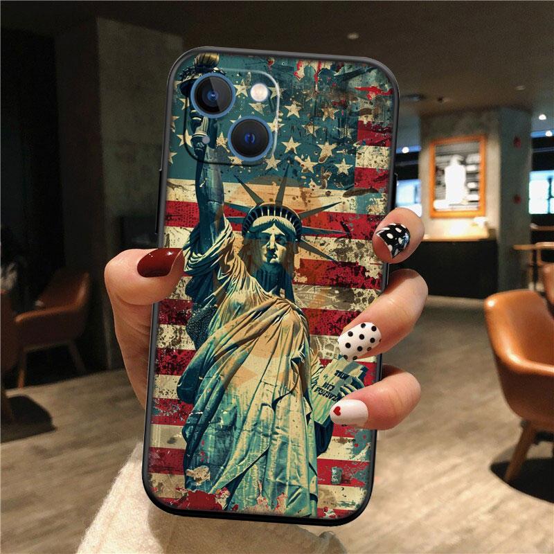 IK66 Statue of Liberty Phone Case for Samsung Galaxy S20 S21 S22 Ultra FE + Plus A21S A22 A24 A25 A26 A30 A30S A31