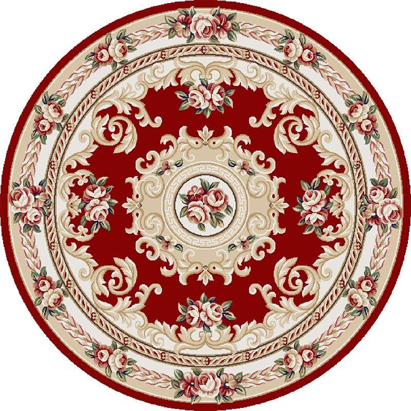 European Style Luxury Round Carpet Non-slip Flower Pattern Bed Room Computer Chair Mat Living Room Decoration Washable Rug