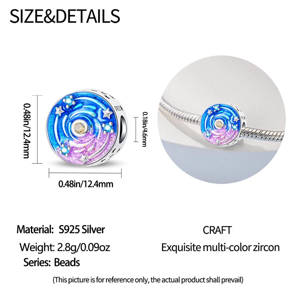 Charms Plata  Starry Sky Beads Fit Original  Bracelets Charms For Women Jewelry Diy Making Gifts