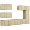 Vidaxl 6-Cz. TV Cabinet Set, Sonoma Oak, Wood-Based Material