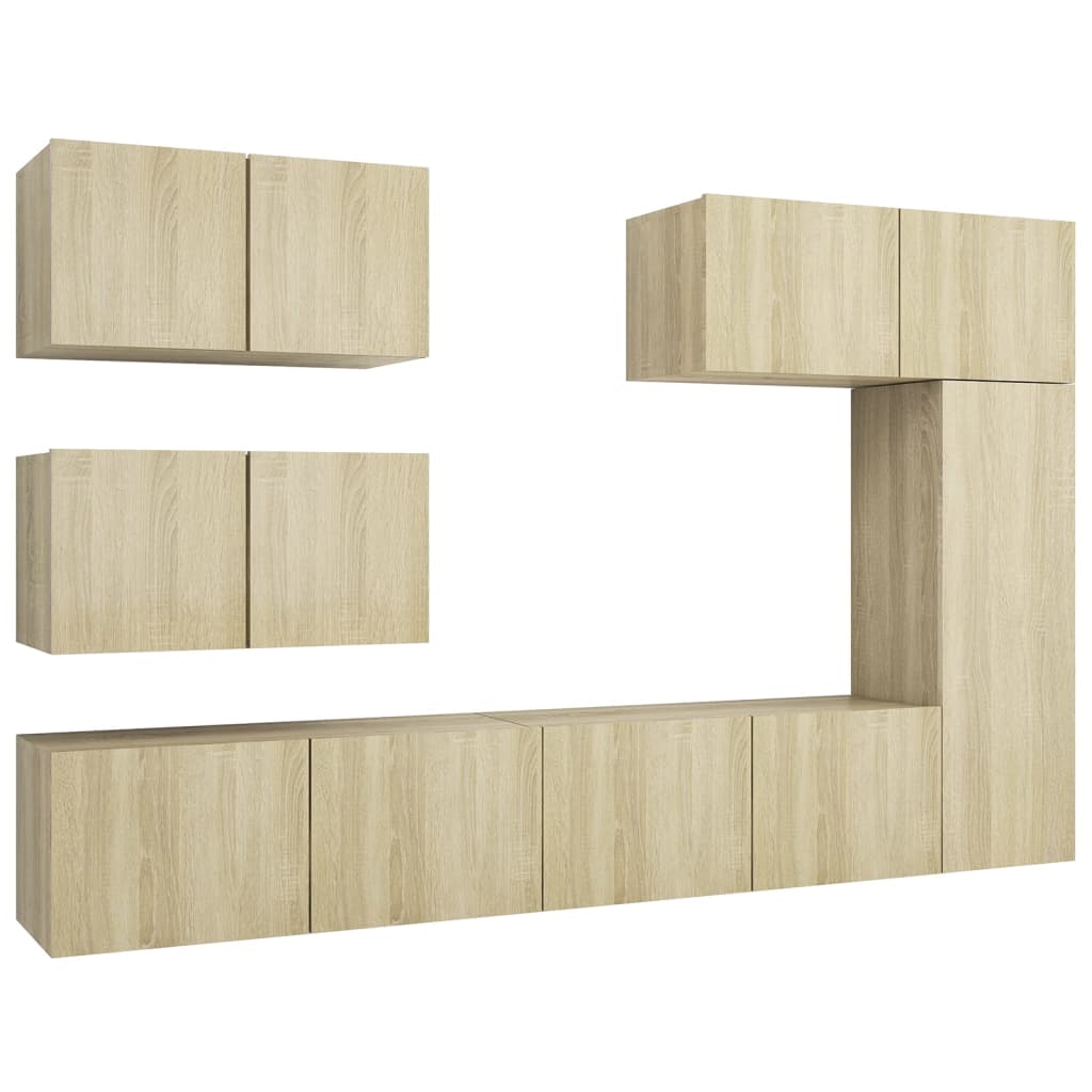Vidaxl 6-Cz. TV Cabinet Set, Sonoma Oak, Wood-Based Material