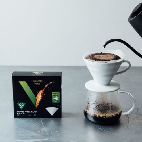 HARIO V60 Meteor Coffee Filters, 1-2 Cups, Pack of 50, Gift, Made In Japan, FSC Certified, Paper 01 White (VCF-01-50-MT)