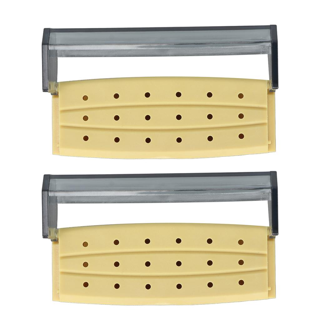2pcs Dental Bur Holder Box 18 Holes Bur Cleaning Autoclavable Case Organizer for Dentist Laboratory Yellow