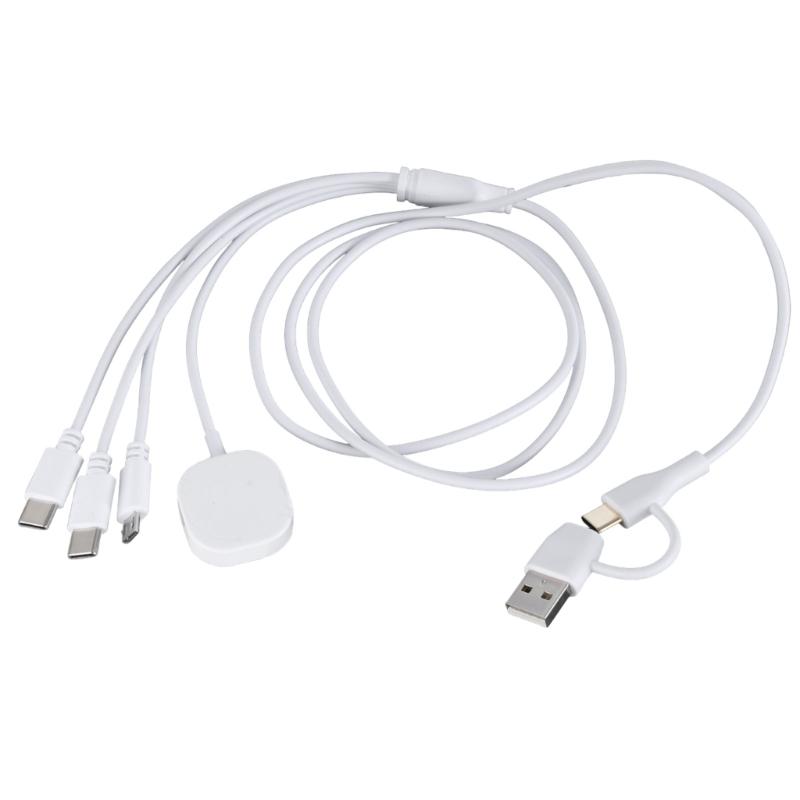 Type C USB to Double Type C+Micro USB+ Watch Charger Cable for Cellphone Tablet Watch Multi Charging Cable