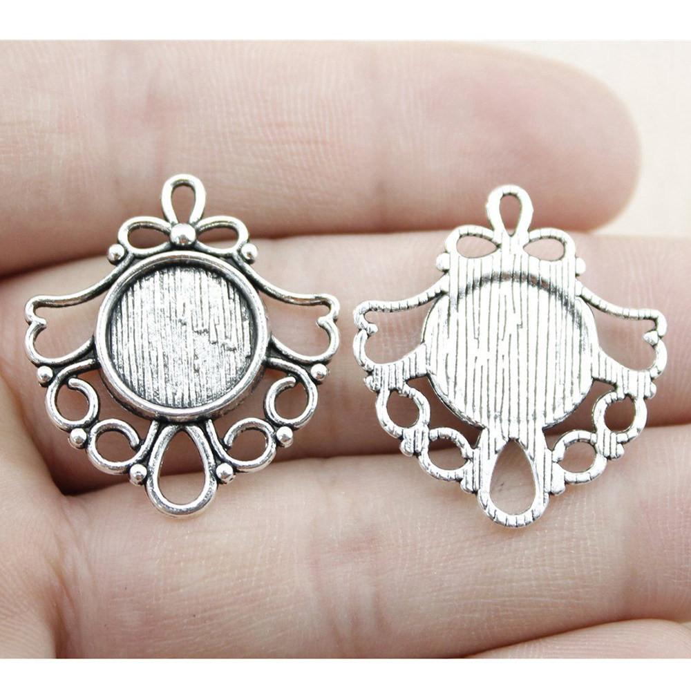 Fit Round 12mm Glass Cabochon Base Setting Tray Accessories Parts Men Jewelry New Arrivals Cheap Cute Stuff