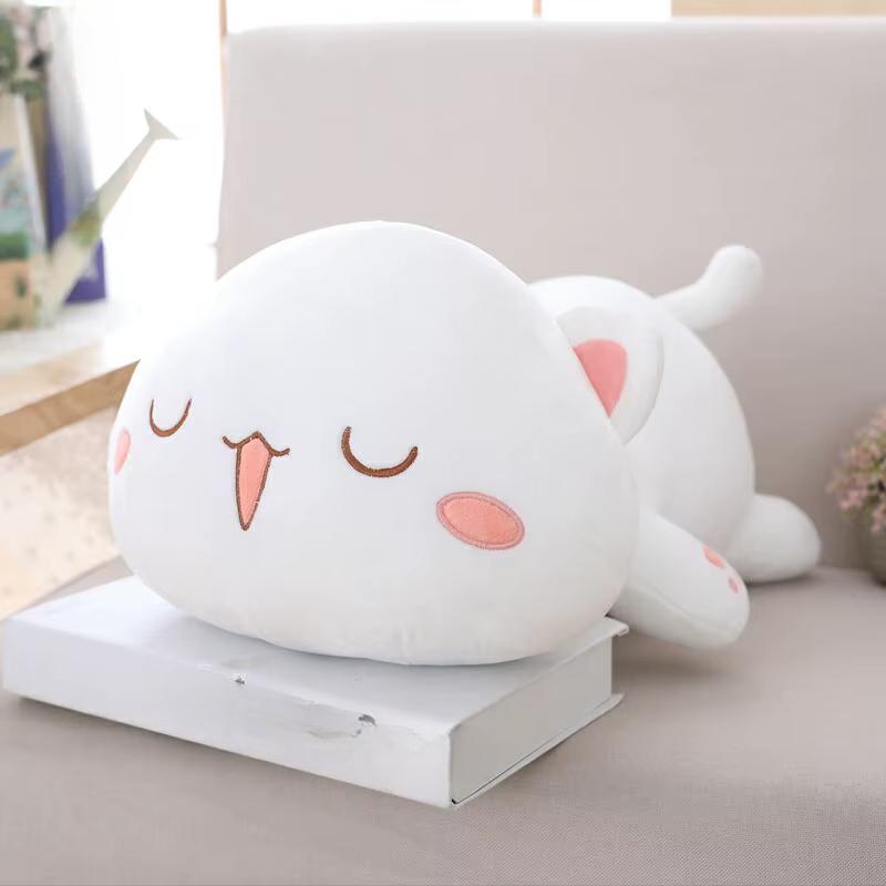 

1 шт. 35/50/65 см лежащая кошка плюшевая игрушка мягкая милая кошка кукла милая подушка животное мягкая мультяшная подушка детский рождественский подарок 35cm