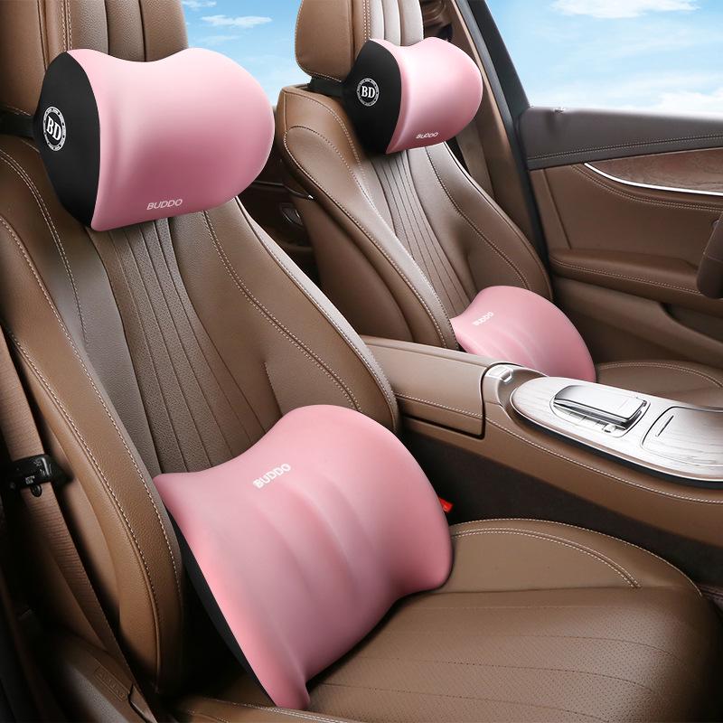 Car Headrest & Lumbar Support Memory Foam Pillow Set for Driver's Seat