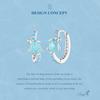 WOSTU 925 Sterling Silver Blue Turtle Hoop Earrings Shiny Zircon Ear Buckles Fine Jewelry For Women Vacation Party Summer Gift