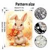 5D Pearl Painting Kit Framed with Cute Autumn Bunny Design Sparkling Bead Art Canvas DIY Relaxing Craft for Home Wall Decor Gift Set