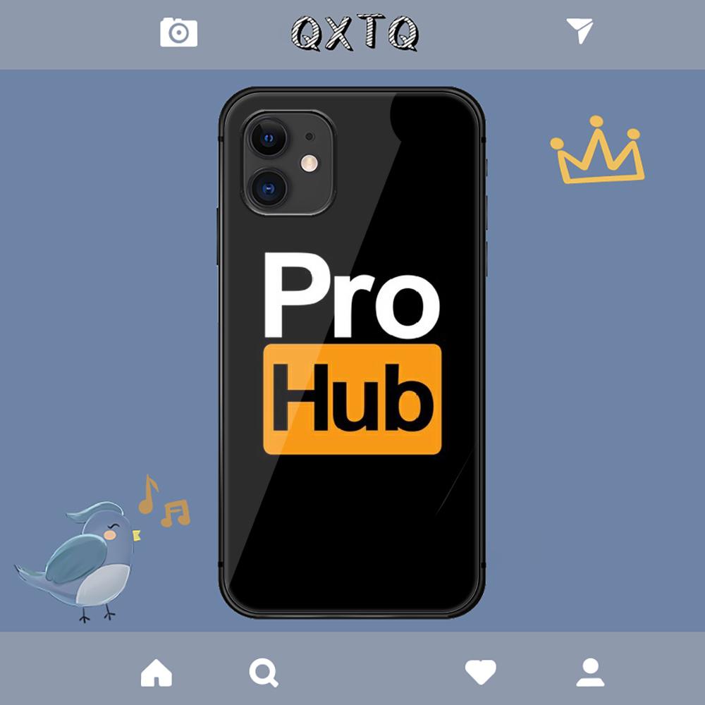 Heißes Porno Logo Hub Hülle für iPhone Samsung Galaxy Redmi Note S 17 16 15 14 13 20 24 25 54 Pro Max Ultra Fe Hartglas-Abdeckung