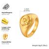Stainless Steel Glossy Cupid Angel Ring for Women Gold Color Female's Prayer Love Rings Unique Jewelry Gift