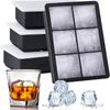 6/8/15 Grid Silicone Cube Trays with Lids Large Food Grade Silicone Ice Cube Square Tray Mold DIY Ice Maker for Whiskey Juice