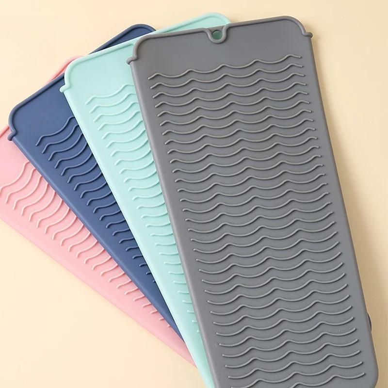 1PC Silicone Hair Curling Wand Cover Hair Straightener Storage Bag Hairdressing Curling Iron Insulation Mat Heat Resistant Pouch