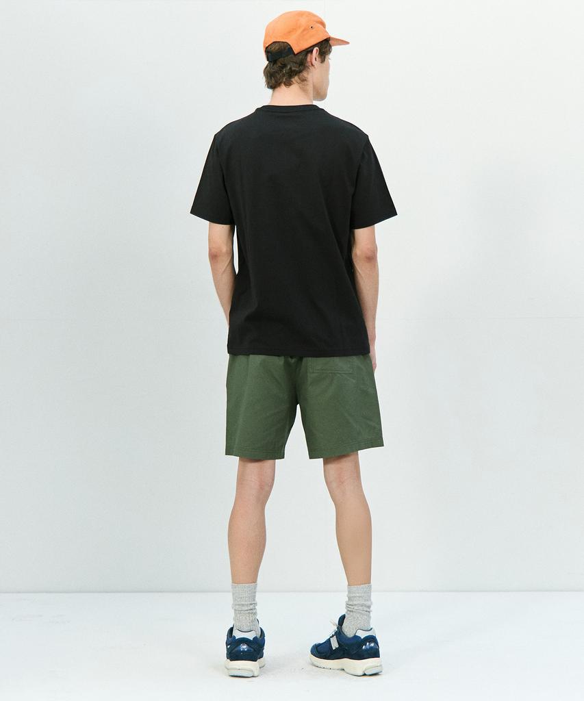 BASIC HOUSE 20-Count Cotton Regular Fit Short Sleeve T-Shirt Black Lats0115 (B Type)