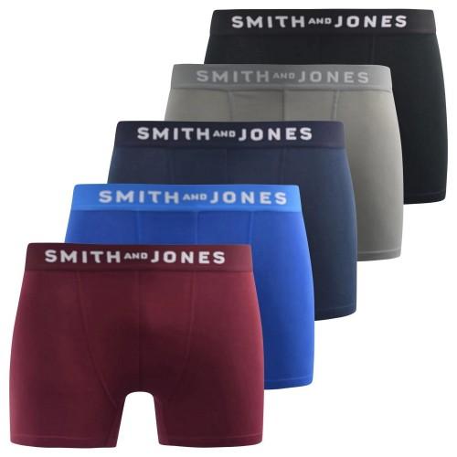Smith & Jones Mens Graylen Boxer Shorts (Pack of 5)
