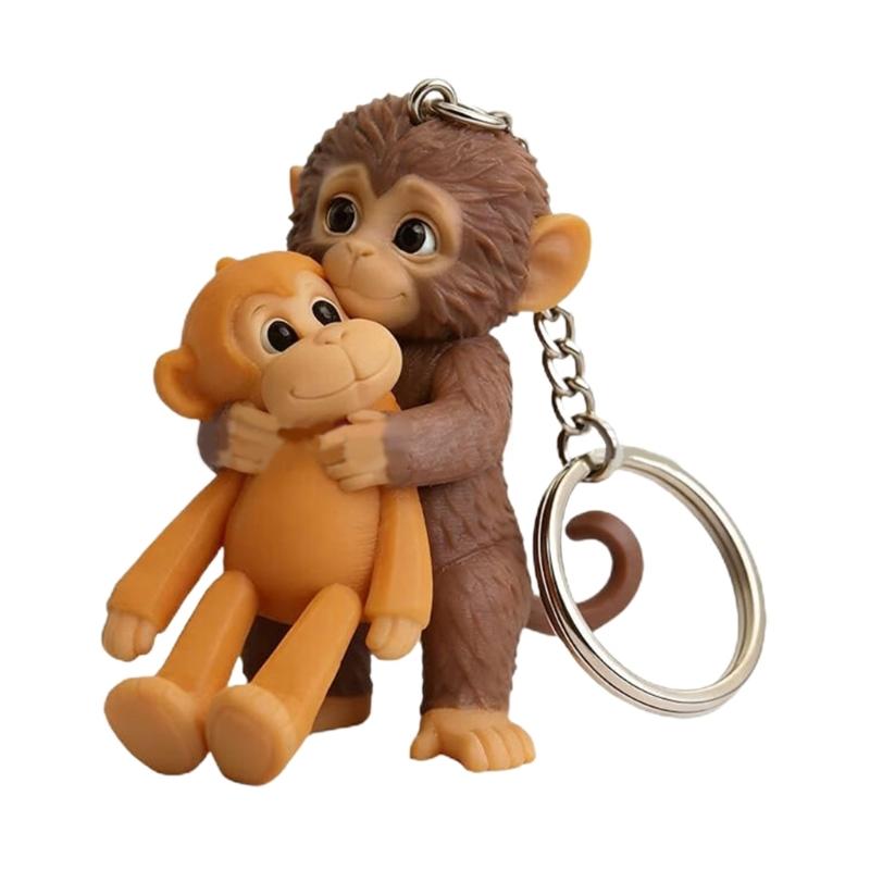 

Cute Monkey Plush Keychain for Key Bags & Car Decors Easy Carry Strong Plastic Ornament Safe for Kids & Adults Gift