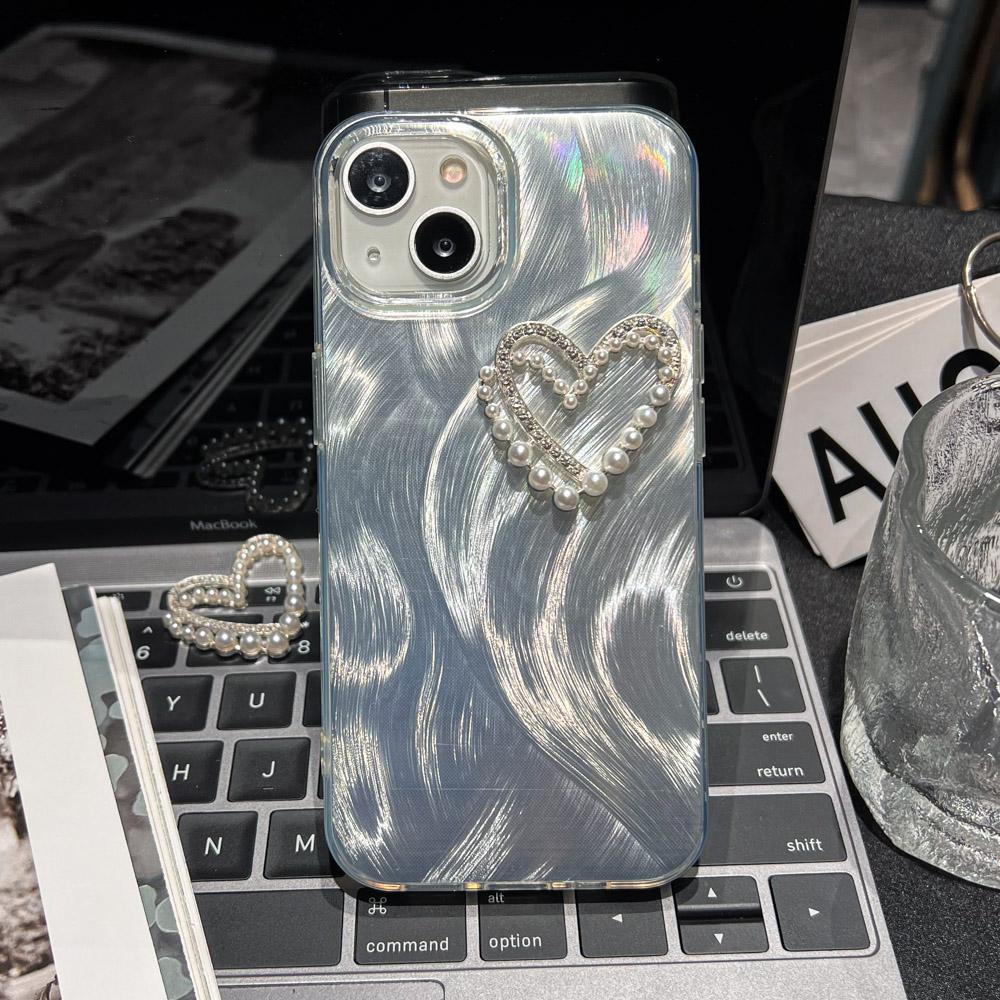 Luxury Love Heart Phone Case For iPhone 16 Pro Max Funda iPhone 13 15 11 12 14 Plus 16promax 15promax 14promax Soft IMD Covers