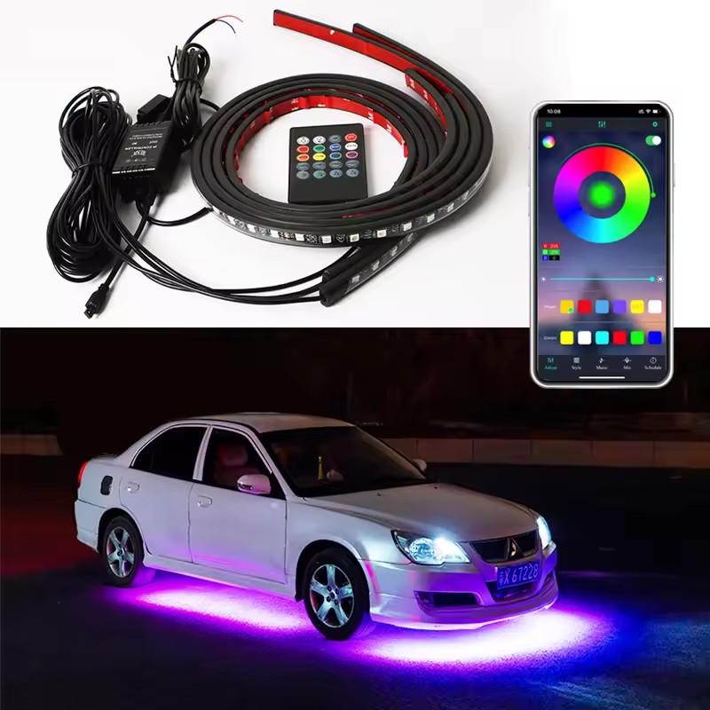RGB Exterior Car LED Strip APP Remote Control LED Strip Under Car Tube Underglow Underbody System Neon Light
