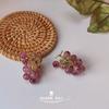 Grape bunch earrings ~ 925 silver needle plating 14K niche design hand-made summer temperament sweet earrings ins jewelry