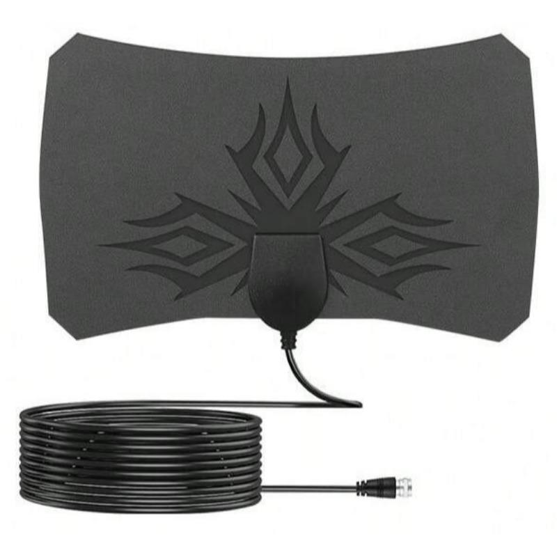4K High Gain HD TV Antenna - DTV Box EU Plug Booster Active Indoor Aerial HD Flat Design with Signal Amplifier