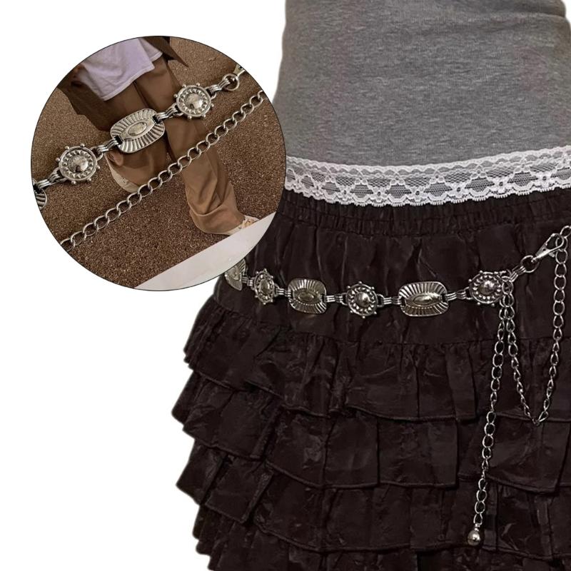 Lady Ethnic Patterns Waist Chain for Banquets Woman Skirt Dress Body Waist Chain
