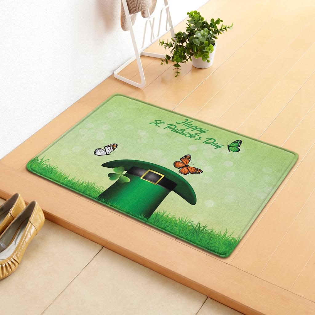 Irish Door Mat St. Patrick'S Day Absorbent Floor Mat Bedroom Shamrock Non-Slip Carpet