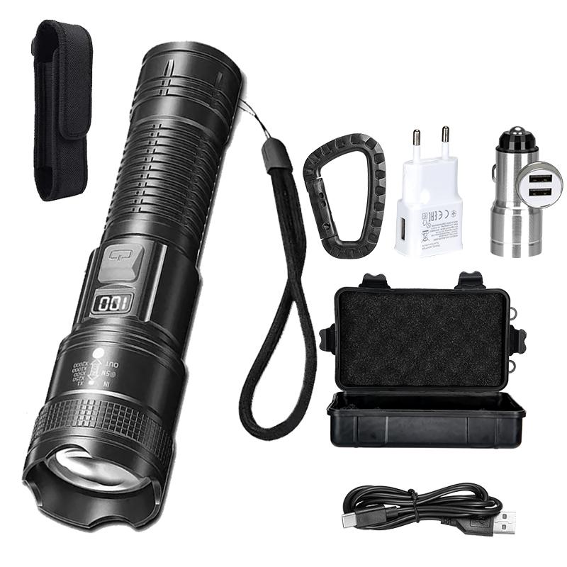 High Strong Power Led Flashlights Tactical Flash Light Torch Ultra Bright Lamp USB Charging Camping Fishing Defensa Zoom Lantern