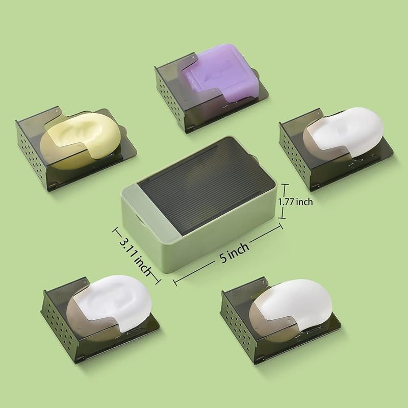 Wall-Mounted Drain Soap Box Flip Cover Detachable Soap Rack Punch-Free Bathroom StorageSelf Draining Soap Holder