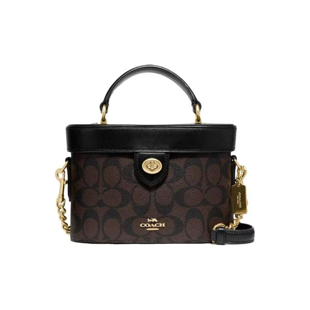 Coach Signature Canvas Box Crossbody-Tasche mit oberem Griff 78277-IMAA8