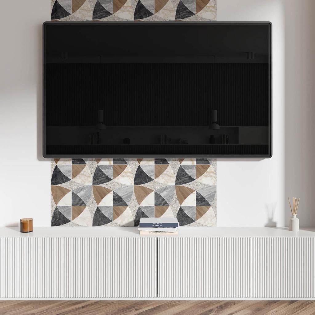 Dekoracyjny Panel Winylowy Na Ścianę Z Nadrukiem 100X50 Cm Geometryczny Wzór Kafli
