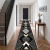 Gothic Skull Runner Rug, Black Floral Pattern Non-Slip Floor Mat for Outdoor Patio, Hallway  Gothic Decor