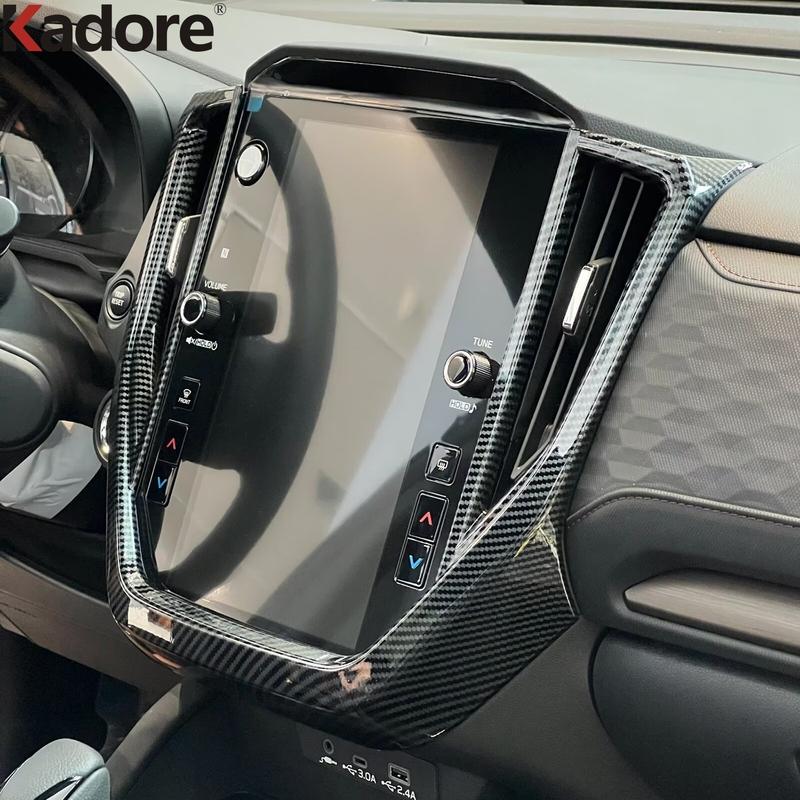 For Subaru Forester 2025 2026 Carbon Fiber Car Center Console Navigation Panel Frame Cover Trim Interior Mouldings Accessories