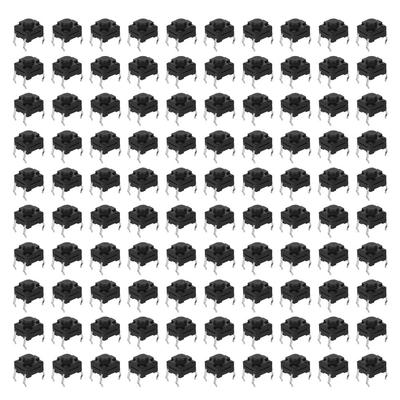 100 Piezas Interruptor de Botón Pulsador Táctil Impermeable Electrónico Parche Táctil de Luz 6 6 x 6 x 5mm