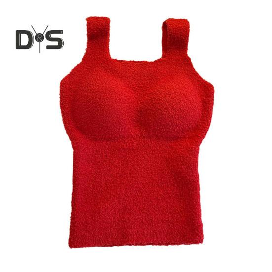 

Зимний женский терможилет с нагрудными накладками, бесшовная немецкая бархатная подкладка, быстрая фиксация температуры, согревающий, облегающий, эластичный, без рукавов, внутренняя одежда красный