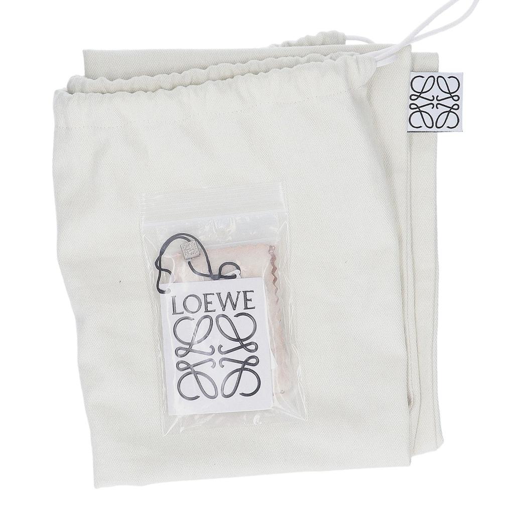 LOEWE 25Stainless Steel Supple Smooth Calf & Jacquard Cuby Crossbody Bag, Small Shoulder bag blackUsed