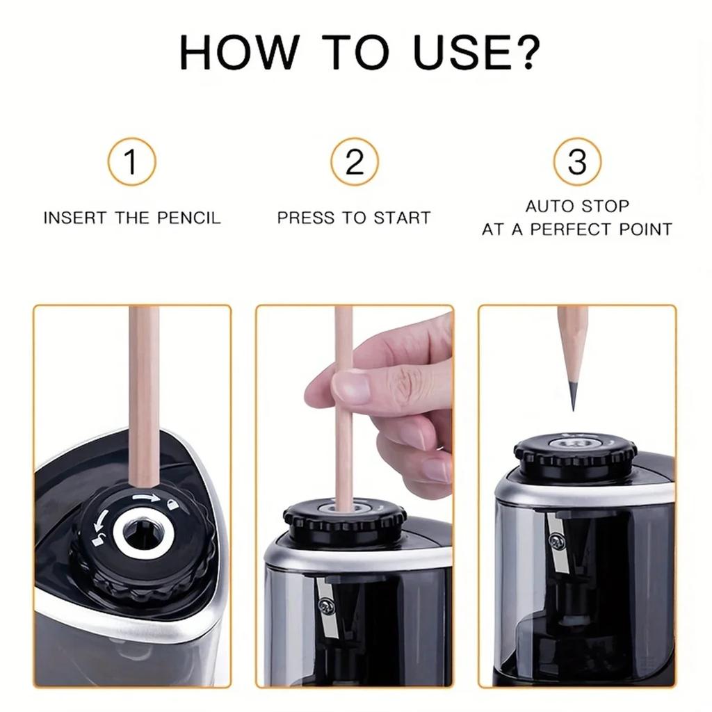 Electric Sharpener Desktop Automatic Pencil Sharpener Suitable To Pencils (6-8mm) for Students School Office Stationery