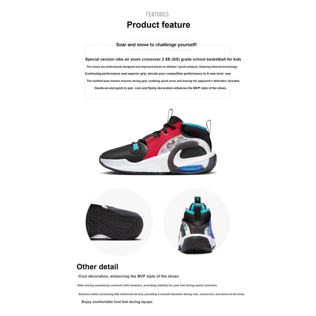 Nike Zapatillas Air Zoom Crossover 2 SE GS All-Star para niños Negro University-Rojo Game-Royal FJ6988-001