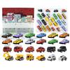 Christmas Countdown Calendar Car Blind Box 24 Days Alloy Fire Engine Set Toy