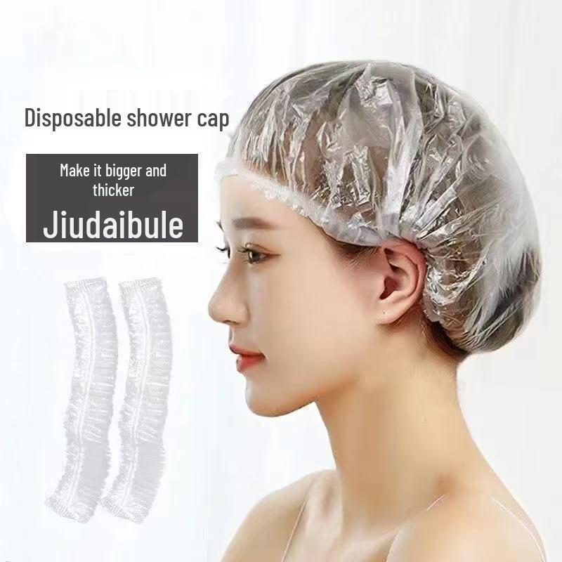 Women's Thickened Waterproof Disposable Shower Cap - Anti-Oil Fume, Hair Mask, Dyeing, Barber Shop Plastic Head Cover