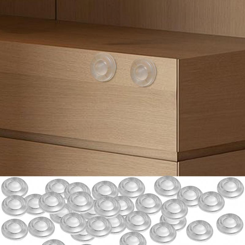 4- Pcs Transparent Self-Adhesive Door Stoppers, Rubber Buffers, Cabinet Bumper Strips, Silicone Protective Pads, Safety Guard