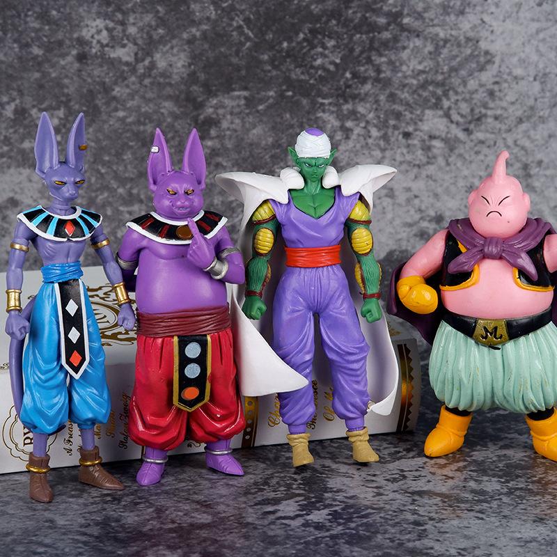8Pcs/Set Anime Dragon Ball Z Son Goku Trunks Beerus Majin Buu Action Figure Vegeta Piccolo Son Gohan Super Saiyan Model Doll Toy